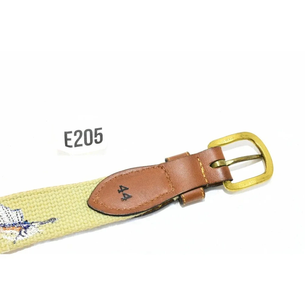 Reef Riders Swordfish Belt Size L Surcingle Leather Embroidered Brass Buckle